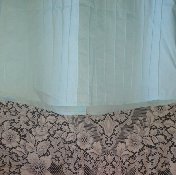 Du Jour powder baby blue long sleeve shirt vertical ruffle button up button cuff - Picture 6 of 6